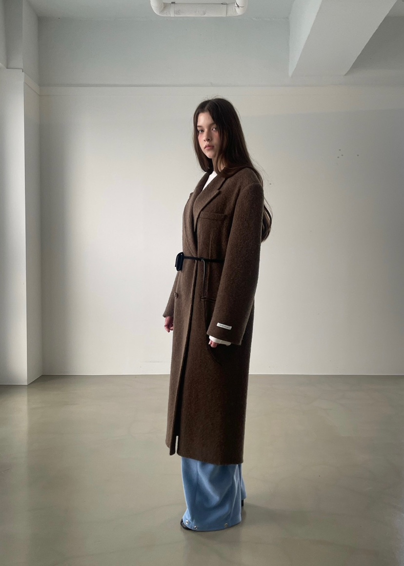 ANOTHER AVENUE東大門㊣代購女士新款人氣中長款大衣羊駝毛手工羊毛ANOTHER AVENUE中長款大衣