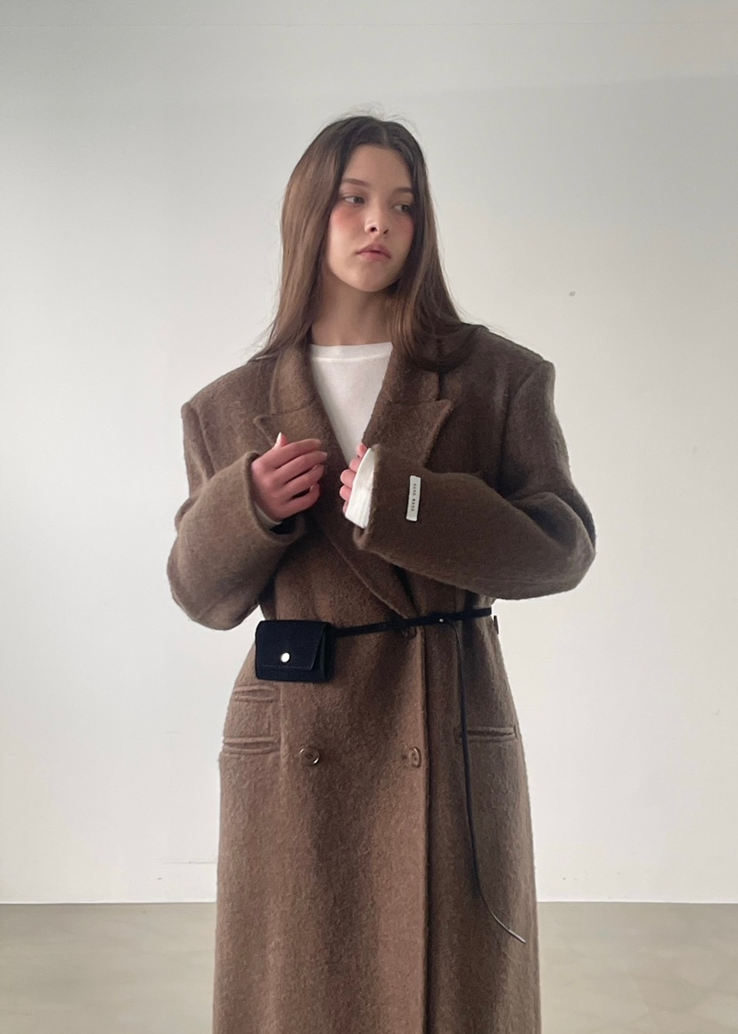 ANOTHER AVENUE東大門㊣代購女士新款人氣中長款大衣羊駝毛手工羊毛ANOTHER AVENUE中長款大衣