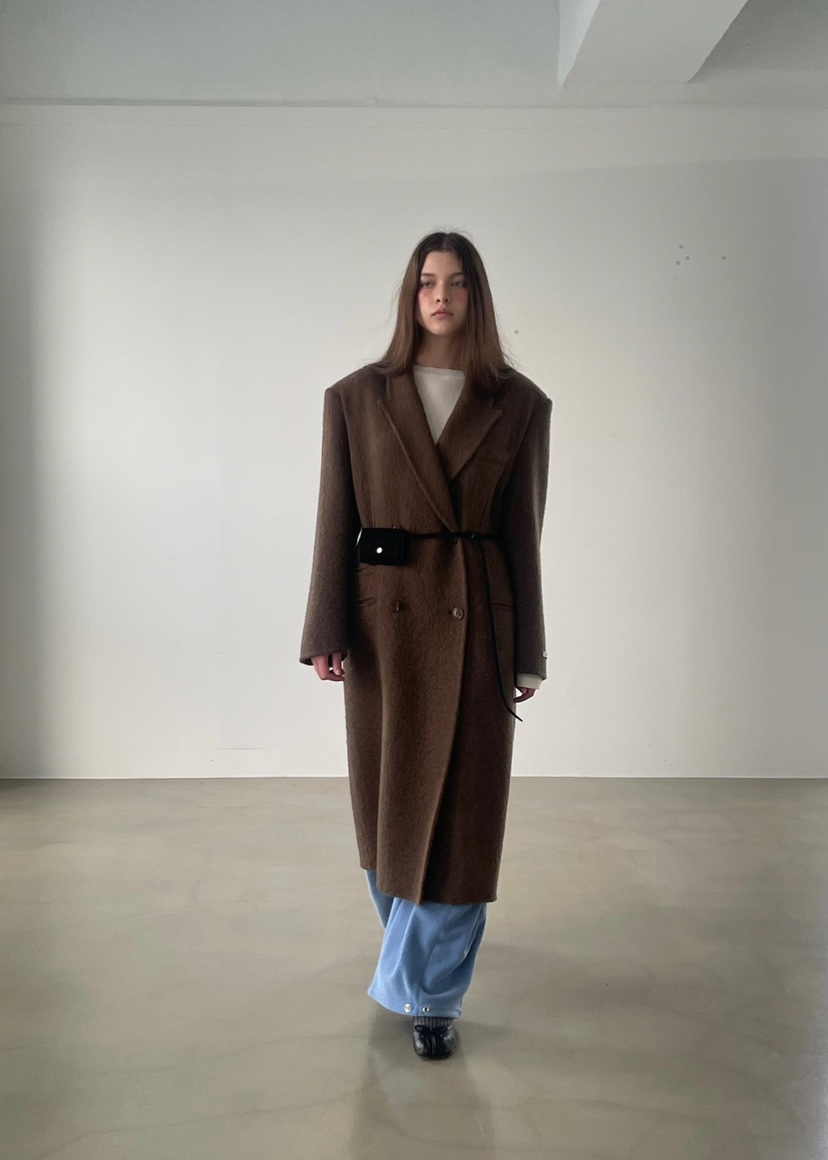 ANOTHER AVENUE東大門㊣代購女士新款人氣中長款大衣羊駝毛手工羊毛ANOTHER AVENUE中長款大衣