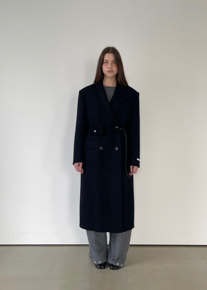 ANOTHER AVENUE東大門㊣代購女士新款人氣中長款大衣羊駝毛手工羊毛ANOTHER AVENUE中長款大衣