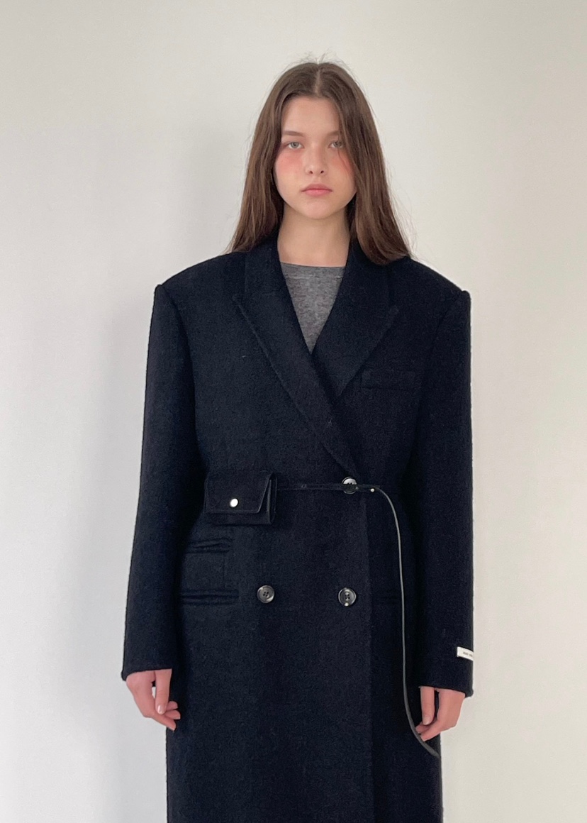 ANOTHER AVENUE東大門㊣代購女士新款人氣中長款大衣羊駝毛手工羊毛ANOTHER AVENUE中長款大衣