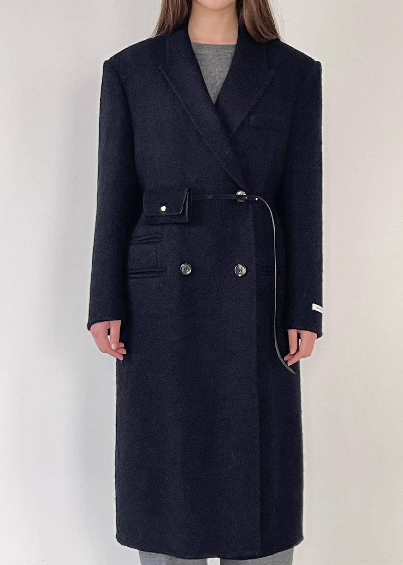 ANOTHER AVENUE東大門㊣代購女士新款人氣中長款大衣羊駝毛手工羊毛ANOTHER AVENUE中長款大衣