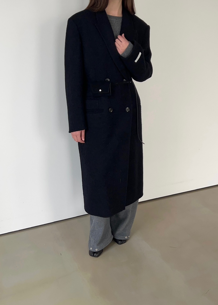 ANOTHER AVENUE東大門㊣代購女士新款人氣中長款大衣羊駝毛手工羊毛ANOTHER AVENUE中長款大衣