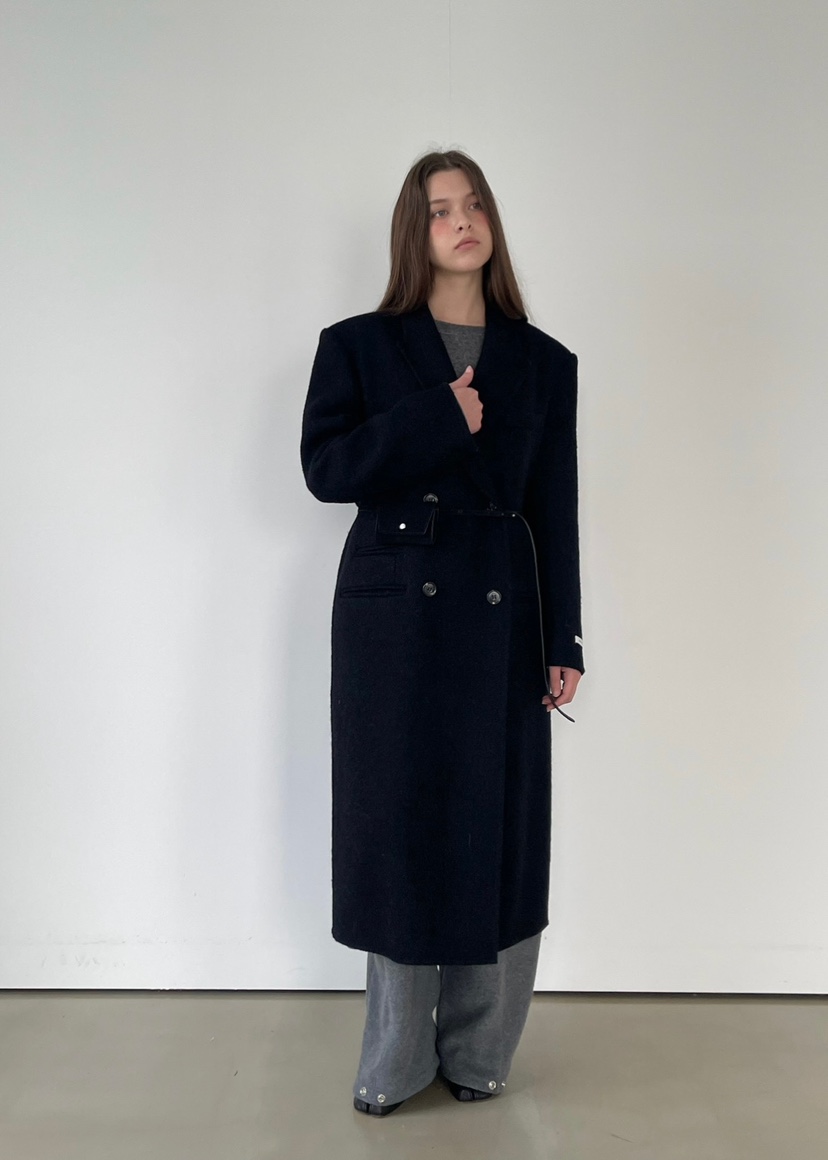 ANOTHER AVENUE東大門㊣代購女士新款人氣中長款大衣羊駝毛手工羊毛ANOTHER AVENUE中長款大衣