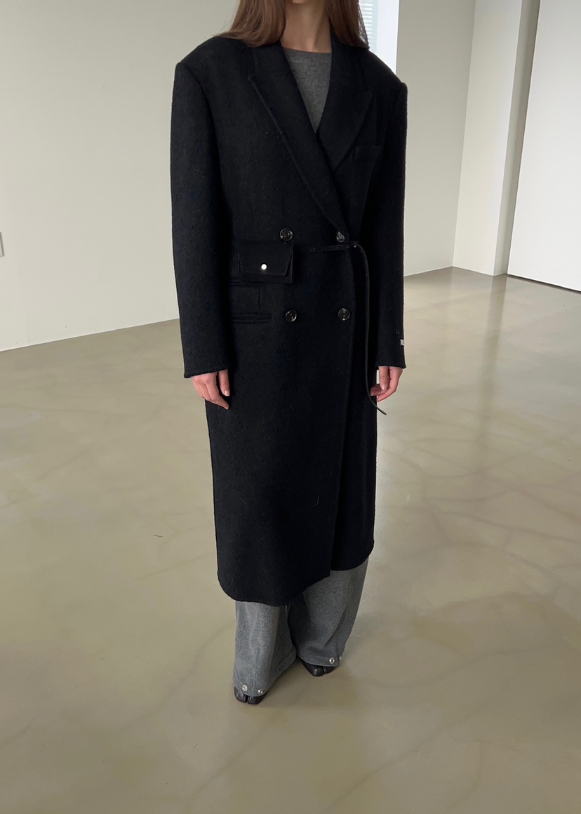 ANOTHER AVENUE東大門㊣代購女士新款人氣中長款大衣羊駝毛手工羊毛ANOTHER AVENUE中長款大衣