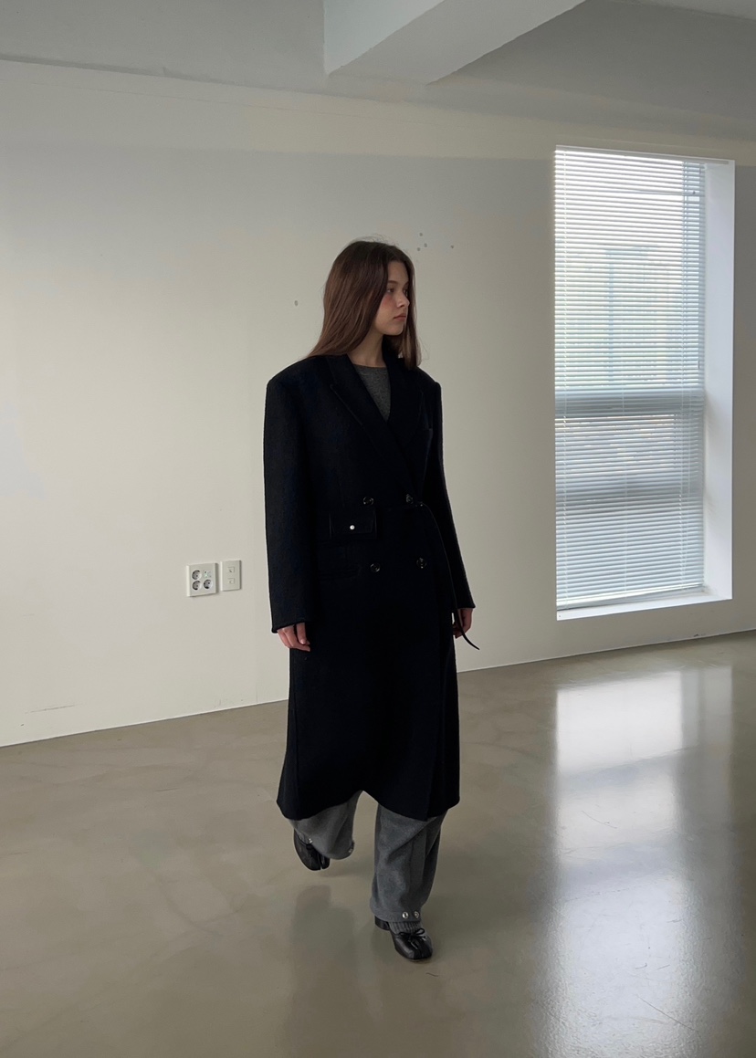 ANOTHER AVENUE東大門㊣代購女士新款人氣中長款大衣羊駝毛手工羊毛ANOTHER AVENUE中長款大衣