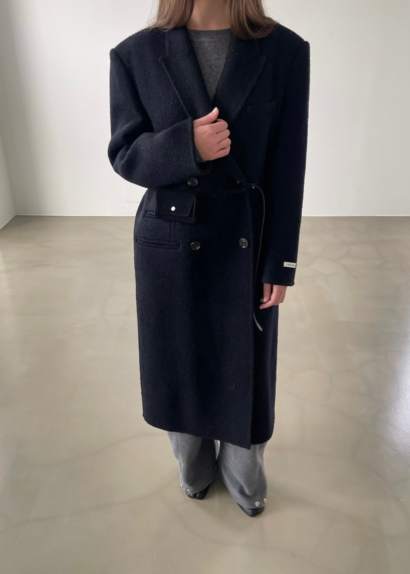 ANOTHER AVENUE東大門㊣代購女士新款人氣中長款大衣羊駝毛手工羊毛ANOTHER AVENUE中長款大衣