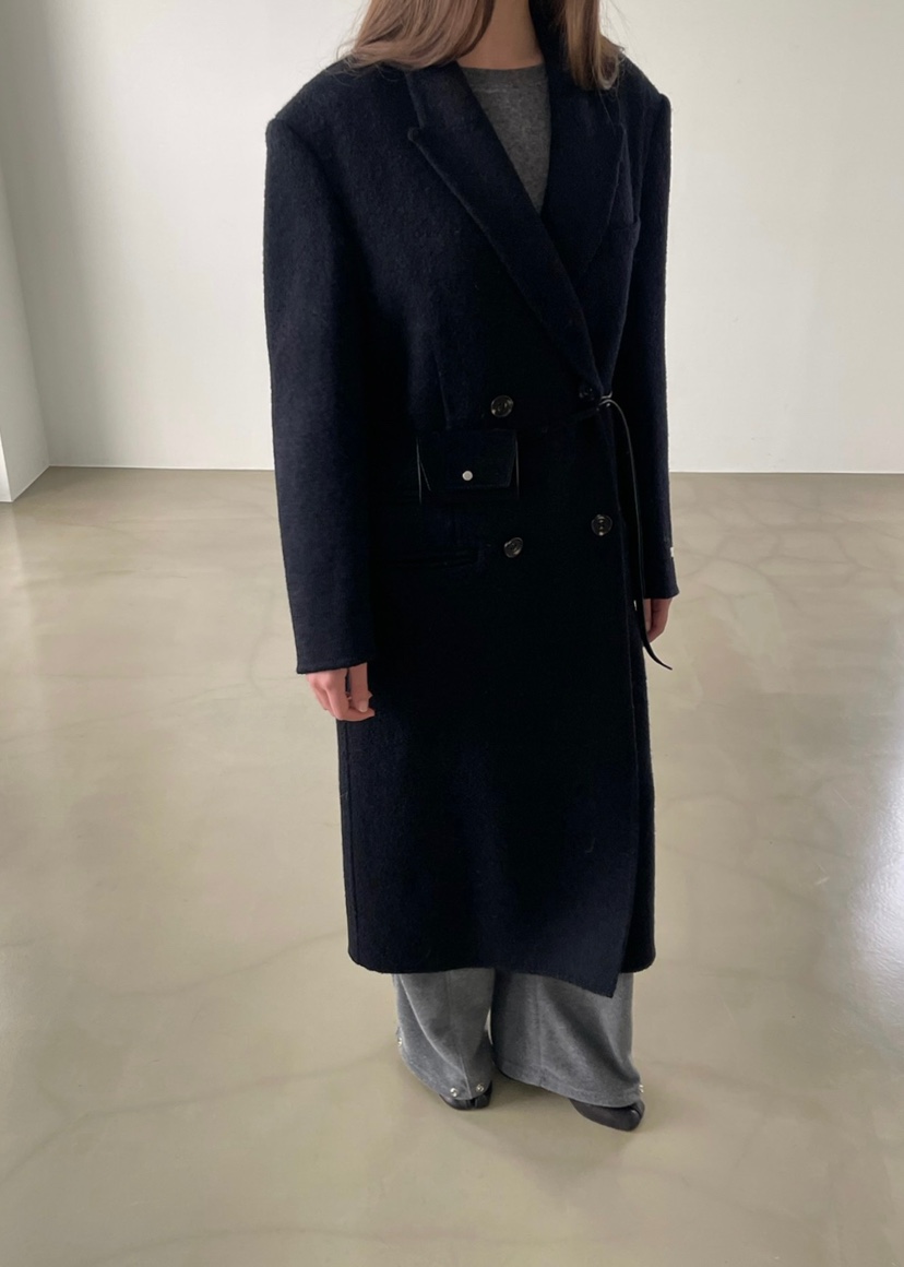 ANOTHER AVENUE東大門㊣代購女士新款人氣中長款大衣羊駝毛手工羊毛ANOTHER AVENUE中長款大衣