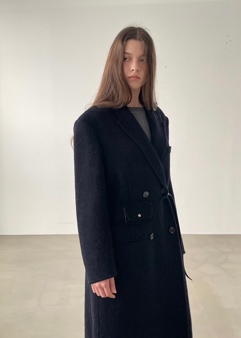 ANOTHER AVENUE東大門㊣代購女士新款人氣中長款大衣羊駝毛手工羊毛ANOTHER AVENUE中長款大衣