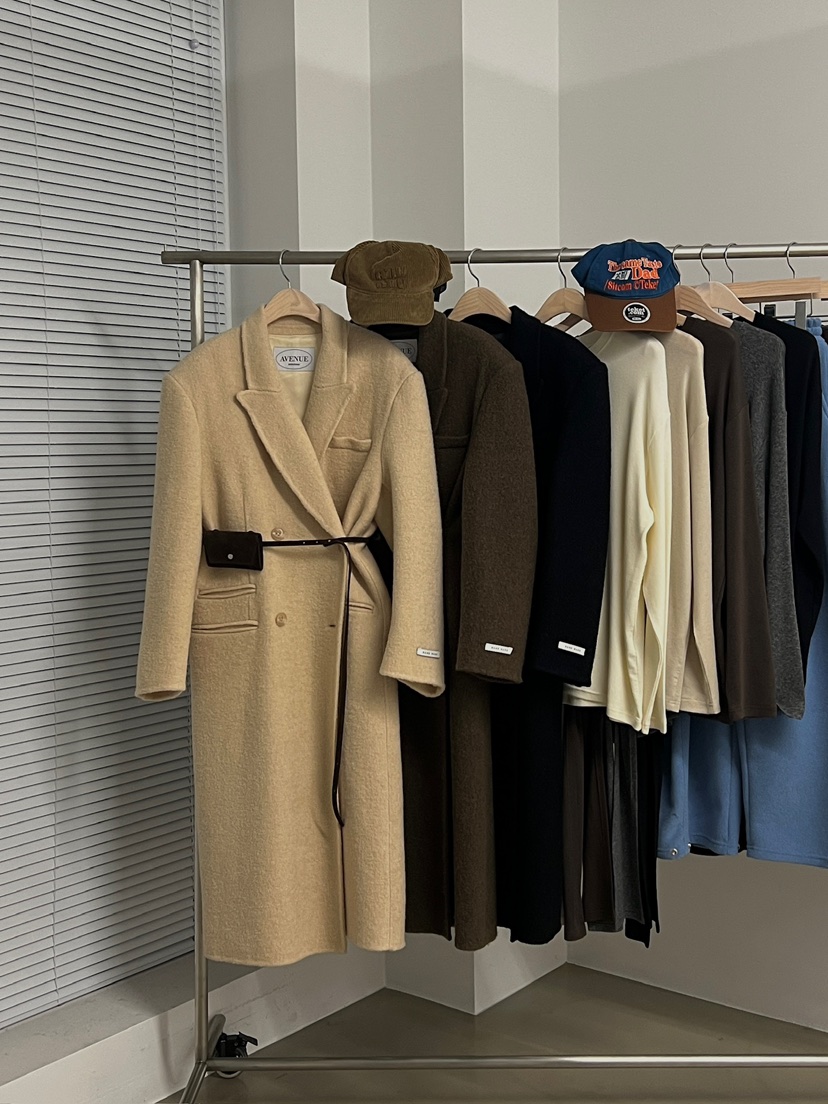 ANOTHER AVENUE東大門㊣代購女士新款人氣中長款大衣羊駝毛手工羊毛ANOTHER AVENUE中長款大衣