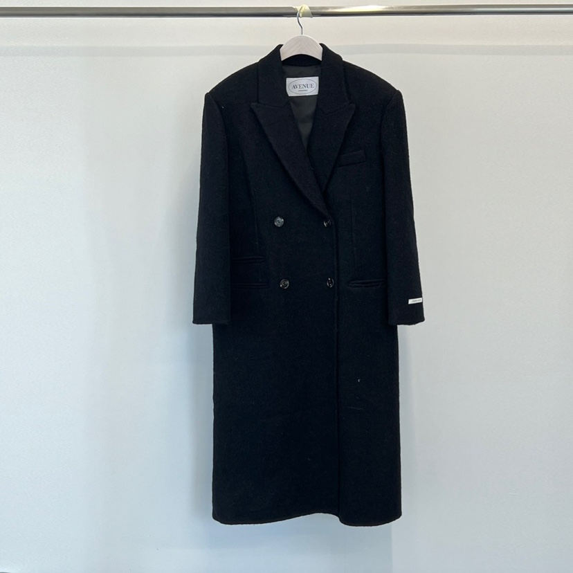 ANOTHER AVENUE東大門㊣代購女士新款人氣中長款大衣羊駝毛手工羊毛ANOTHER AVENUE中長款大衣圖色3