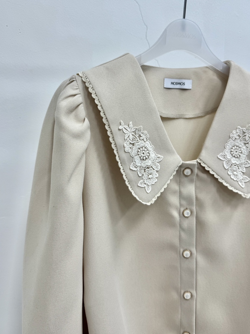 MOSMOS韓國代購㊣女裝新款休閑時尚熱賣真品人氣襯衫蕾絲衫MOSMOS襯衫/蕾絲衫