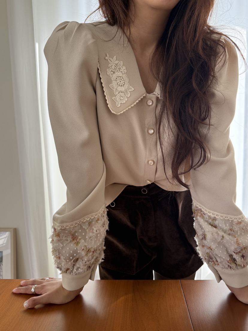 MOSMOS韓國代購㊣女裝新款休閑時尚熱賣真品人氣襯衫蕾絲衫MOSMOS襯衫/蕾絲衫