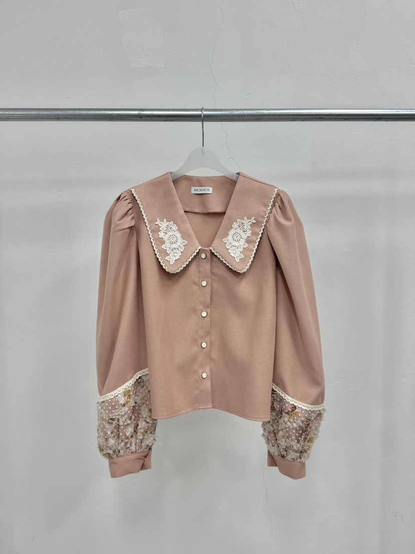 MOSMOS韓國代購㊣女裝新款休閑時尚熱賣真品人氣襯衫蕾絲衫MOSMOS襯衫/蕾絲衫圖色2