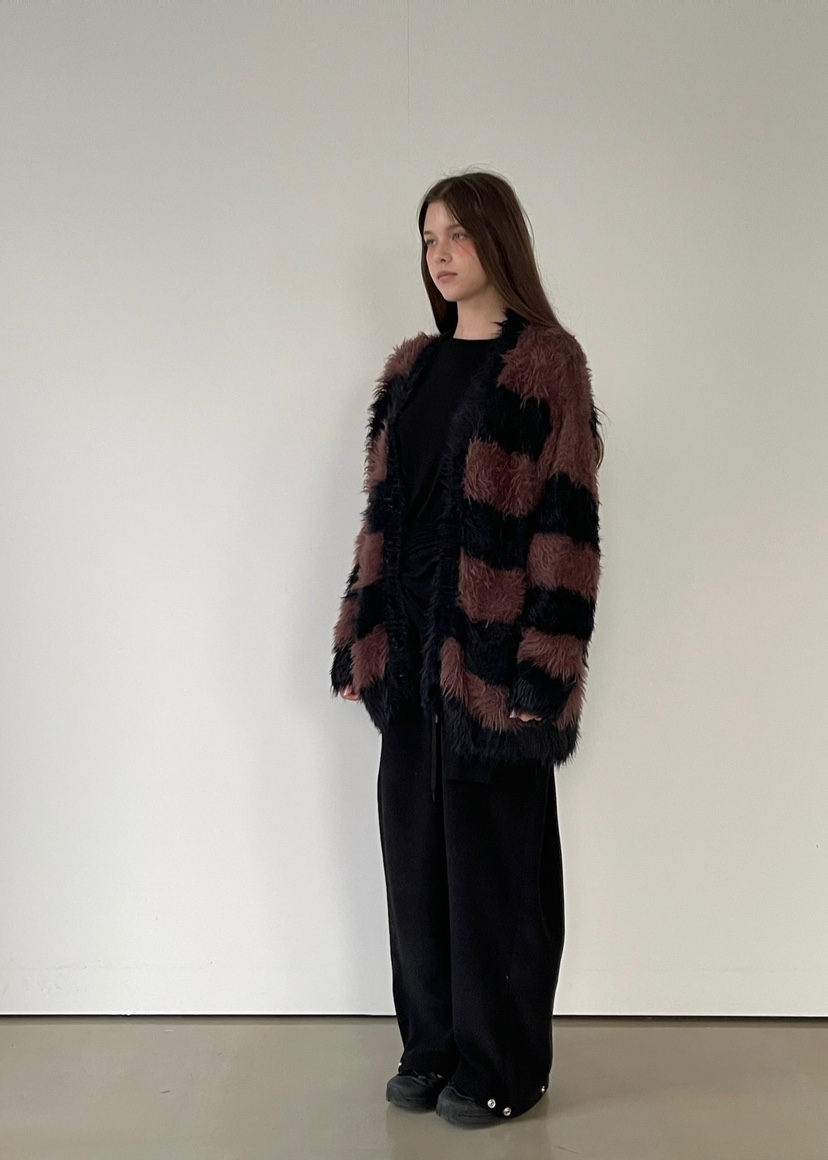 ANOTHER AVENUE東大門㊣實拍女裝新品25秋冬針織衫開衫條紋ANOTHER AVENUE針織衫