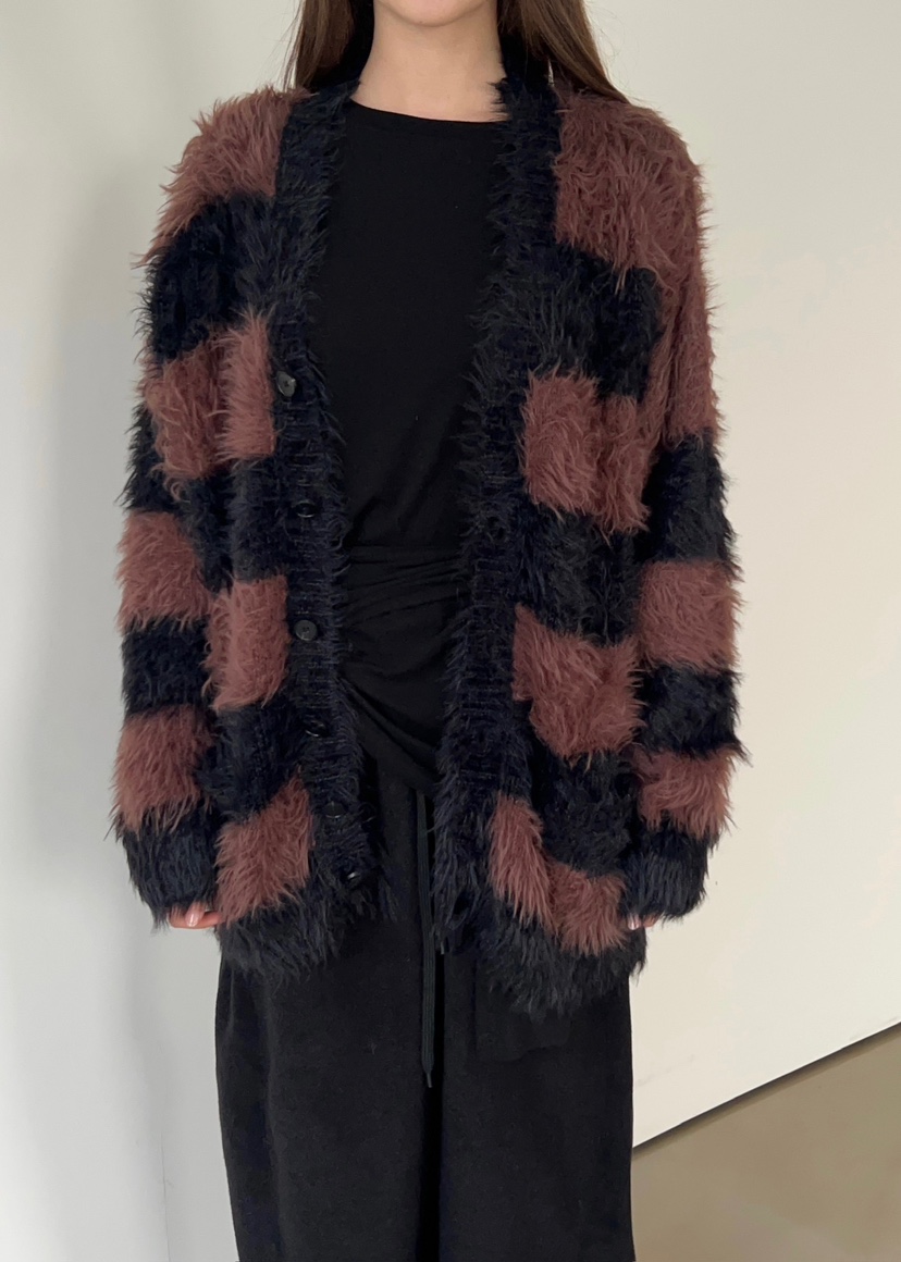 ANOTHER AVENUE東大門㊣實拍女裝新品25秋冬針織衫開衫條紋ANOTHER AVENUE針織衫