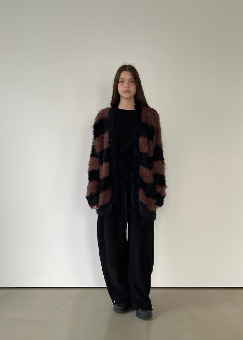 ANOTHER AVENUE東大門㊣實拍女裝新品25秋冬針織衫開衫條紋ANOTHER AVENUE針織衫