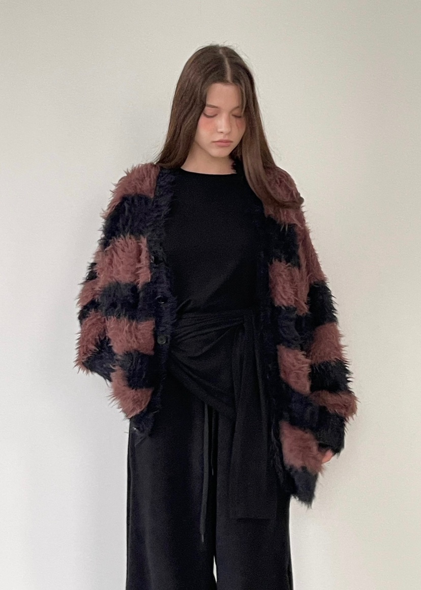 ANOTHER AVENUE東大門㊣實拍女裝新品25秋冬針織衫開衫條紋ANOTHER AVENUE針織衫