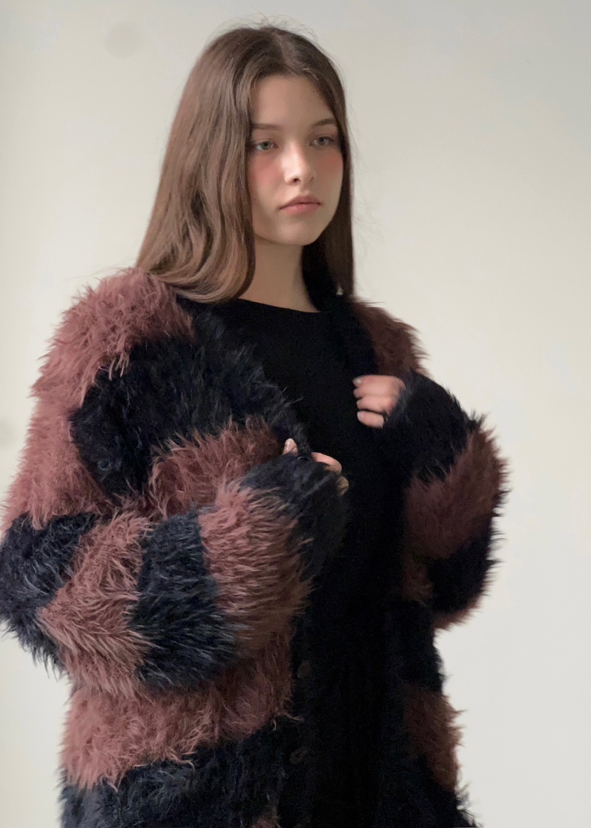 ANOTHER AVENUE東大門㊣實拍女裝新品25秋冬針織衫開衫條紋ANOTHER AVENUE針織衫