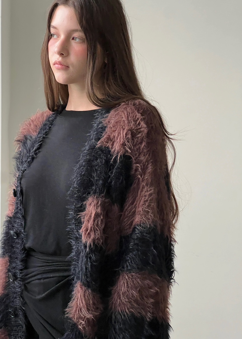 ANOTHER AVENUE東大門㊣實拍女裝新品25秋冬針織衫開衫條紋ANOTHER AVENUE針織衫