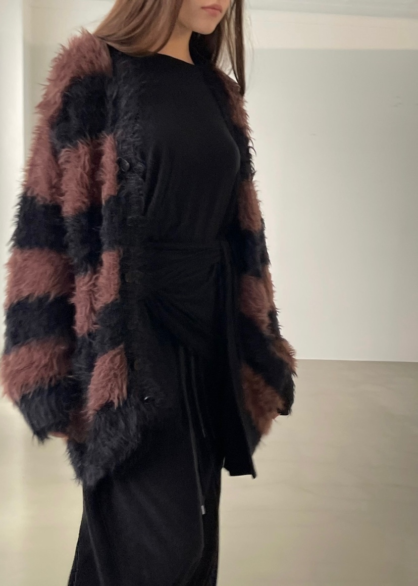 ANOTHER AVENUE東大門㊣實拍女裝新品25秋冬針織衫開衫條紋ANOTHER AVENUE針織衫