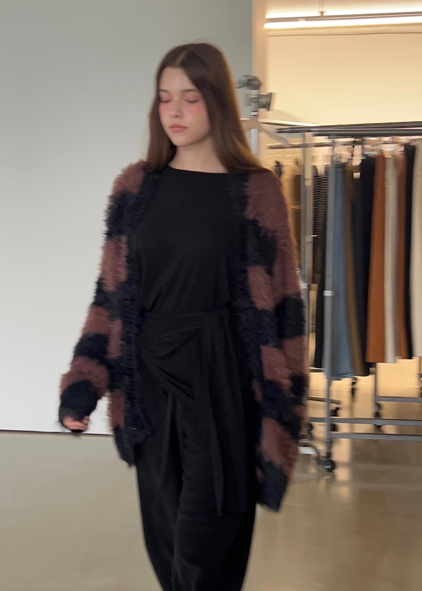 ANOTHER AVENUE東大門㊣實拍女裝新品25秋冬針織衫開衫條紋ANOTHER AVENUE針織衫