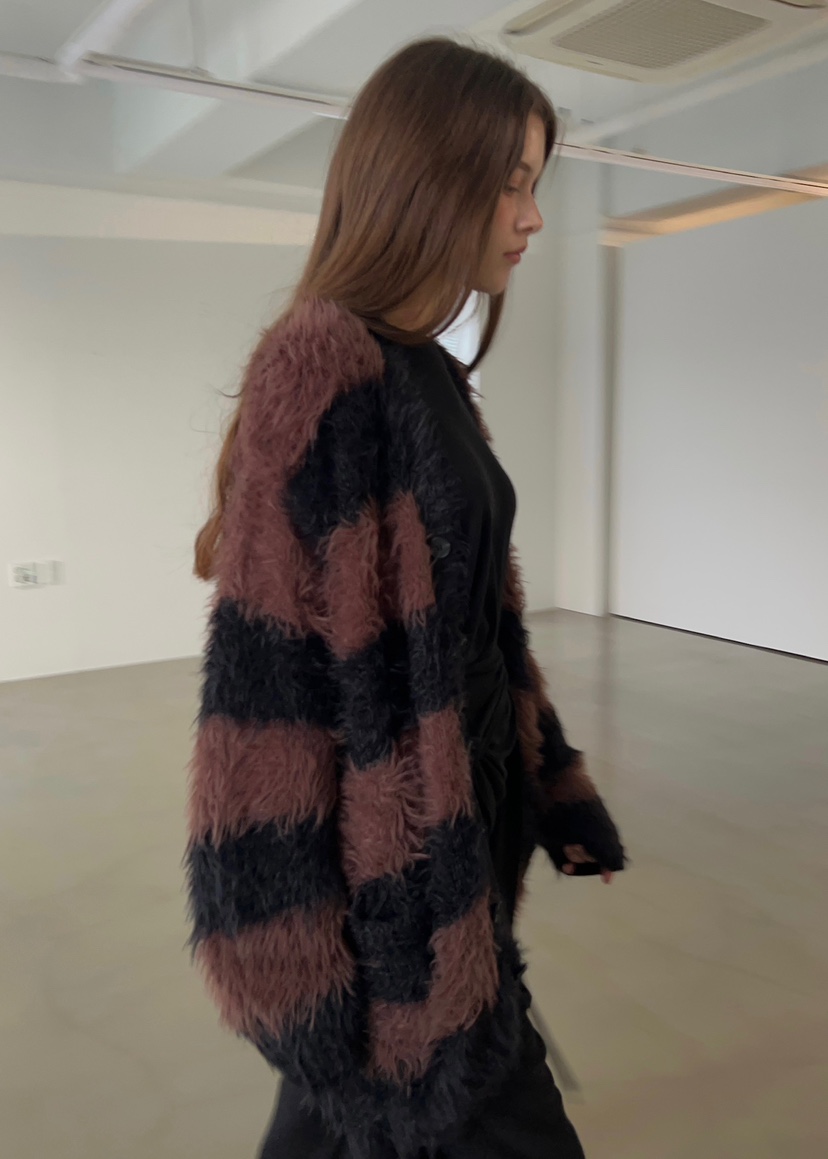 ANOTHER AVENUE東大門㊣實拍女裝新品25秋冬針織衫開衫條紋ANOTHER AVENUE針織衫