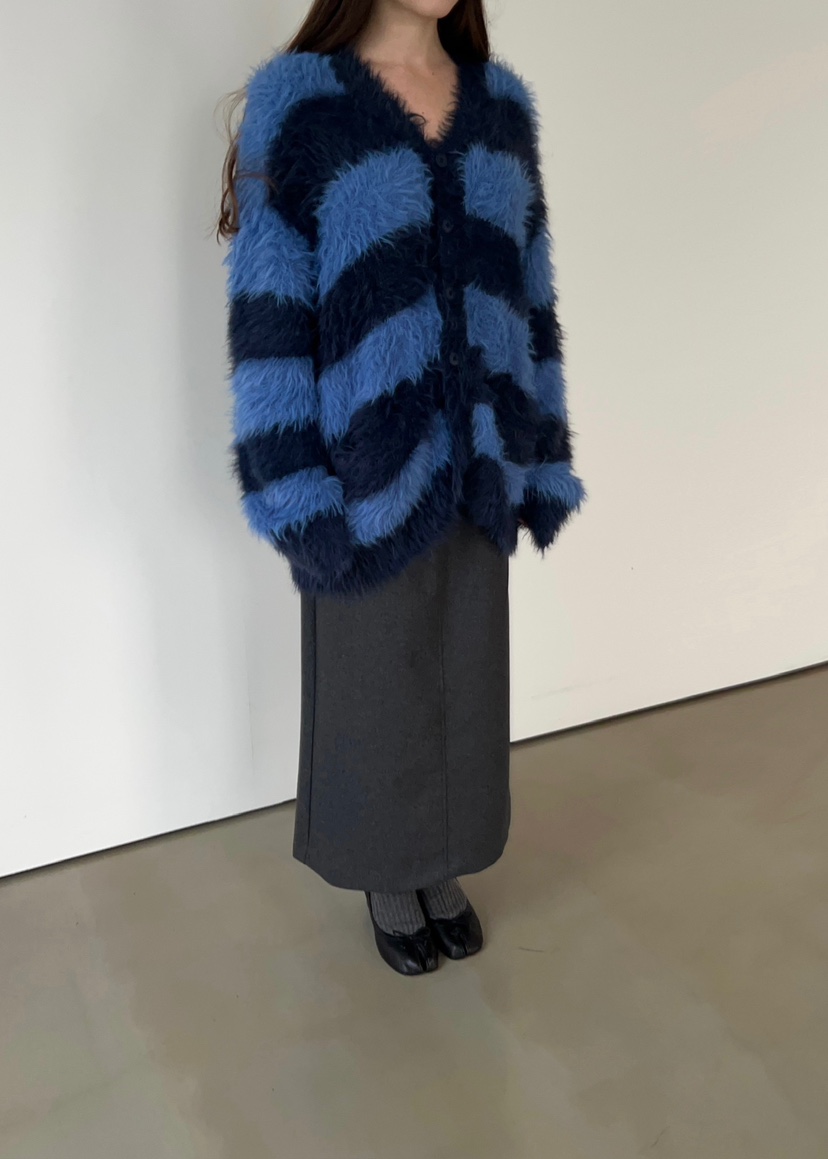 ANOTHER AVENUE東大門㊣實拍女裝新品25秋冬針織衫開衫條紋ANOTHER AVENUE針織衫