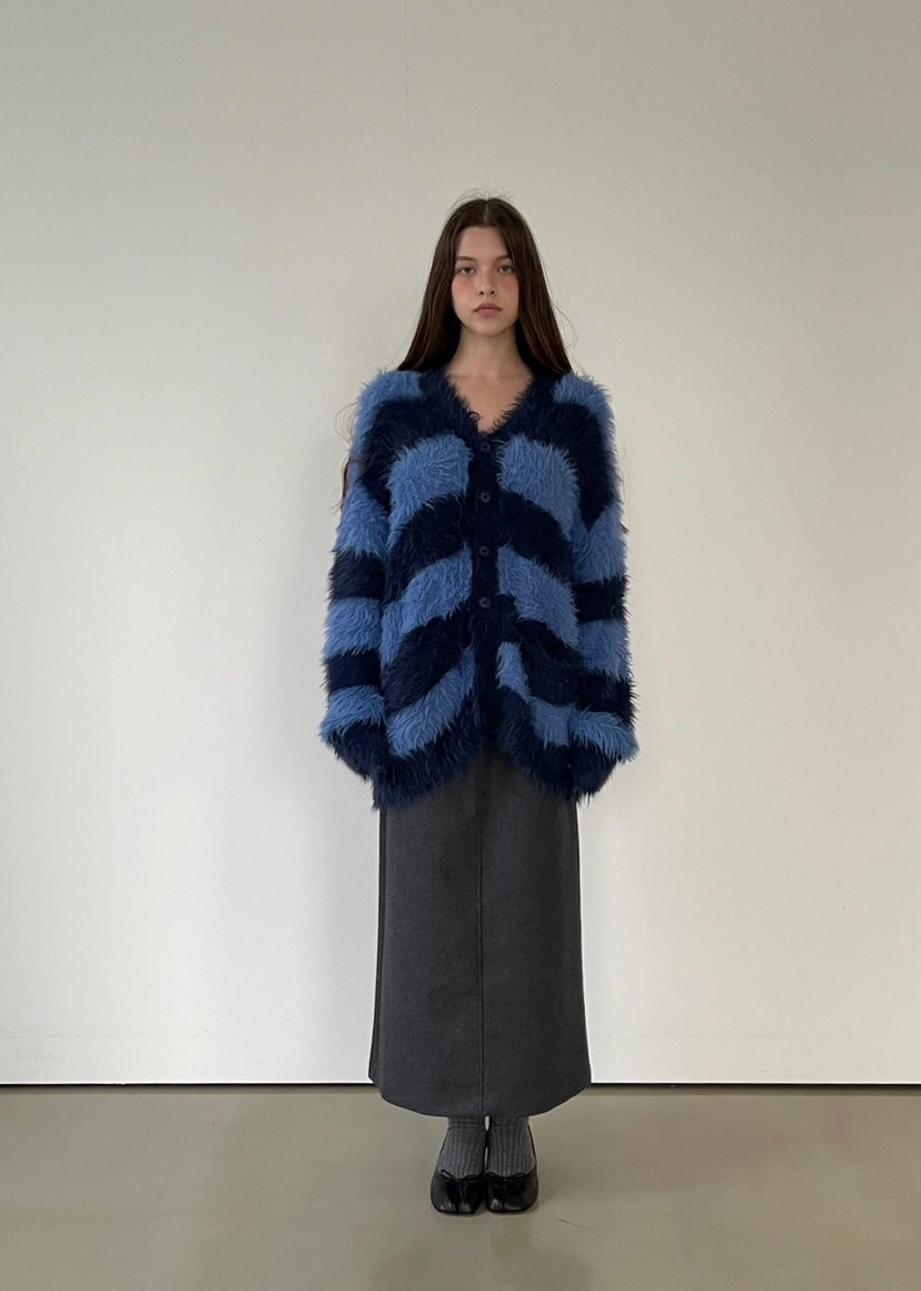 ANOTHER AVENUE東大門㊣實拍女裝新品25秋冬針織衫開衫條紋ANOTHER AVENUE針織衫