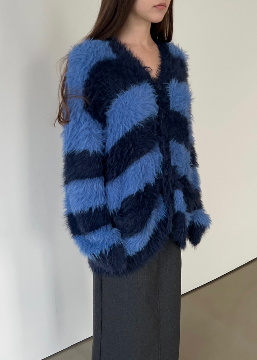 ANOTHER AVENUE東大門㊣實拍女裝新品25秋冬針織衫開衫條紋ANOTHER AVENUE針織衫