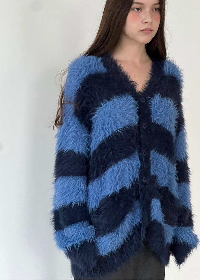 ANOTHER AVENUE東大門㊣實拍女裝新品25秋冬針織衫開衫條紋ANOTHER AVENUE針織衫