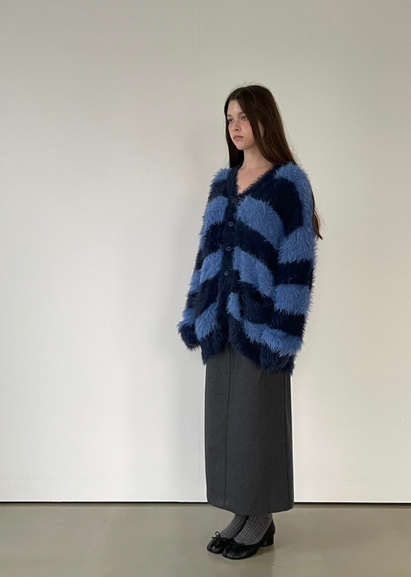 ANOTHER AVENUE東大門㊣實拍女裝新品25秋冬針織衫開衫條紋ANOTHER AVENUE針織衫