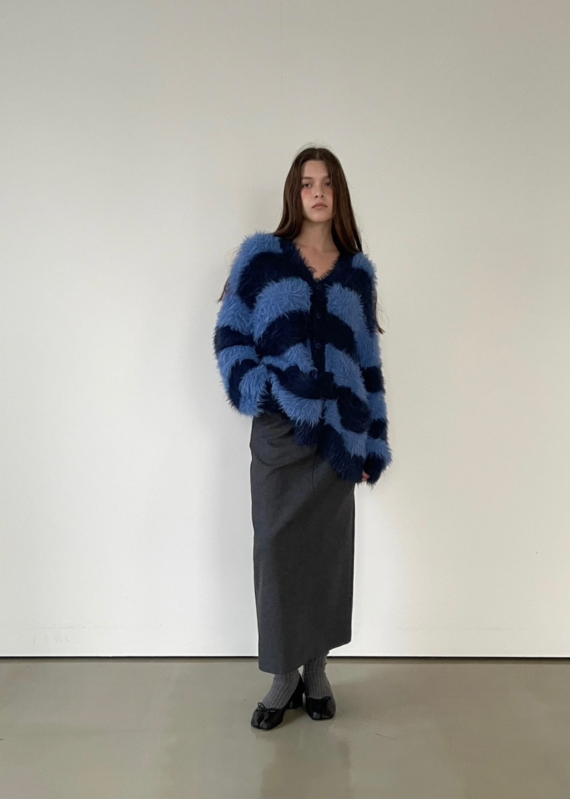 ANOTHER AVENUE東大門㊣實拍女裝新品25秋冬針織衫開衫條紋ANOTHER AVENUE針織衫