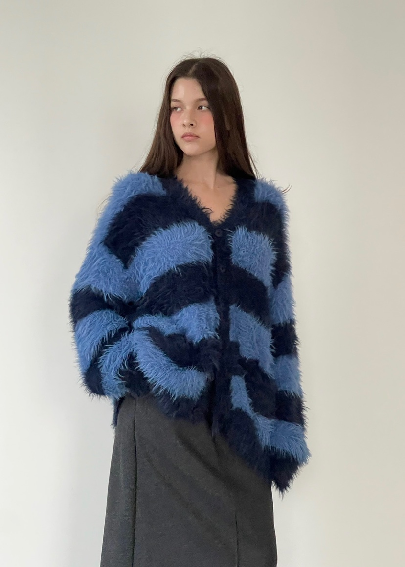 ANOTHER AVENUE東大門㊣實拍女裝新品25秋冬針織衫開衫條紋ANOTHER AVENUE針織衫