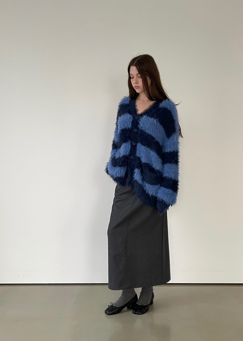 ANOTHER AVENUE東大門㊣實拍女裝新品25秋冬針織衫開衫條紋ANOTHER AVENUE針織衫