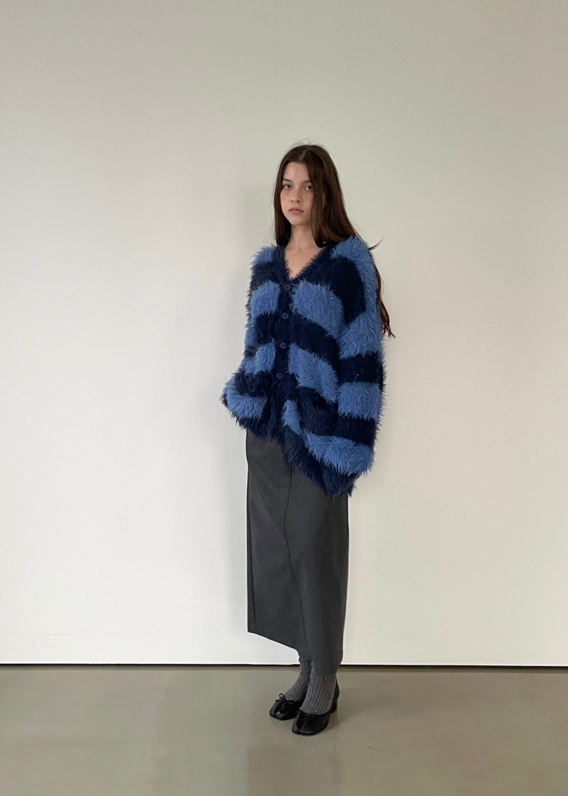 ANOTHER AVENUE東大門㊣實拍女裝新品25秋冬針織衫開衫條紋ANOTHER AVENUE針織衫