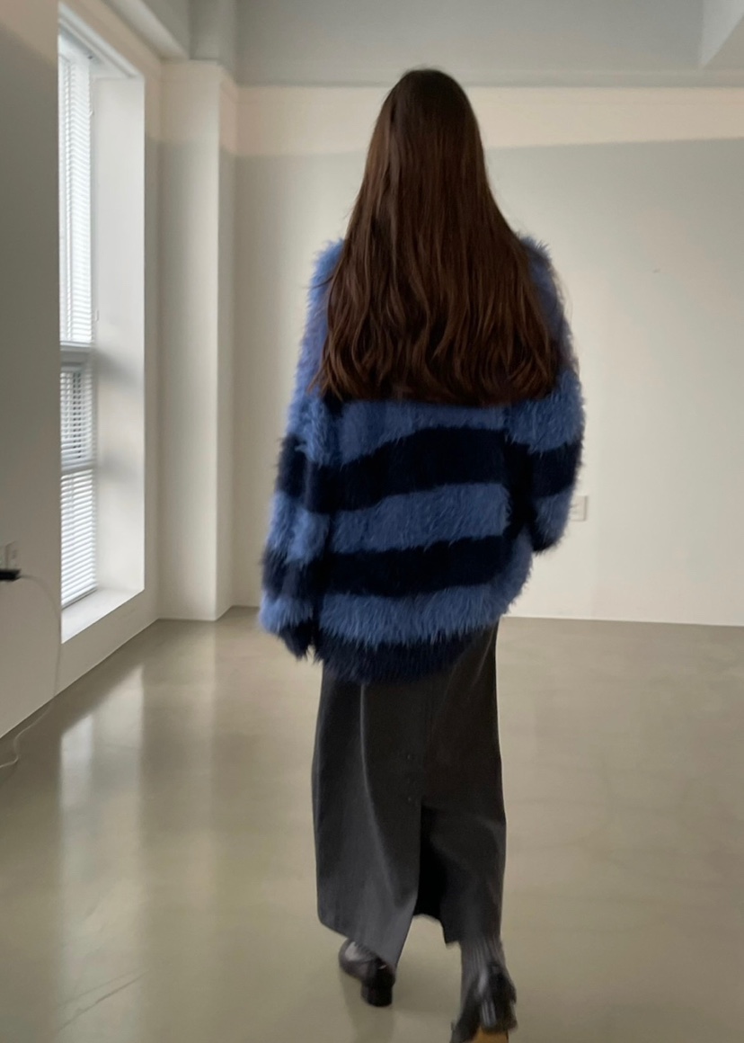 ANOTHER AVENUE東大門㊣實拍女裝新品25秋冬針織衫開衫條紋ANOTHER AVENUE針織衫