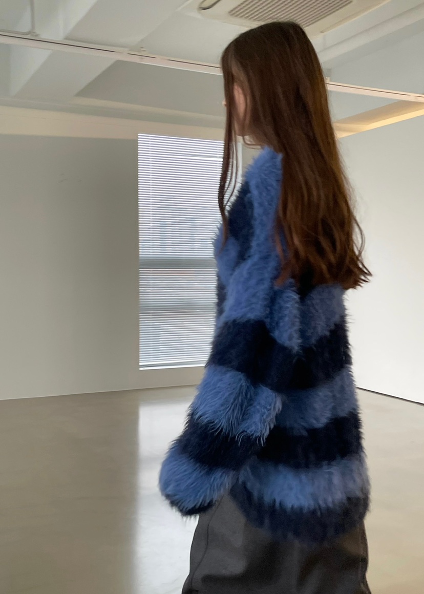 ANOTHER AVENUE東大門㊣實拍女裝新品25秋冬針織衫開衫條紋ANOTHER AVENUE針織衫