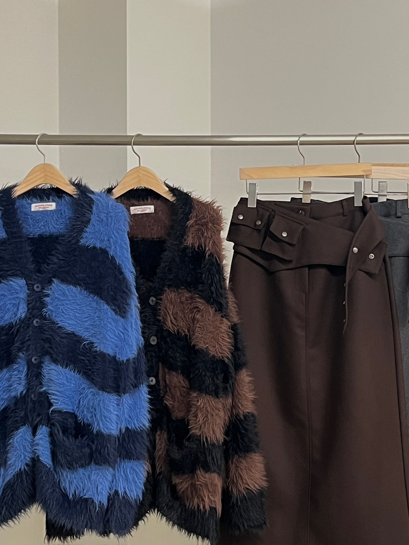 ANOTHER AVENUE東大門㊣實拍女裝新品25秋冬針織衫開衫條紋ANOTHER AVENUE針織衫