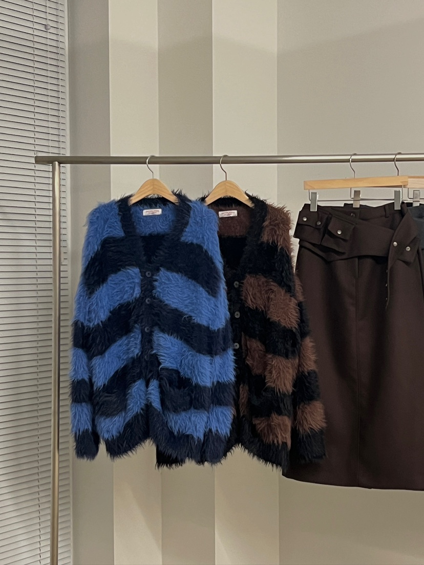 ANOTHER AVENUE東大門㊣實拍女裝新品25秋冬針織衫開衫條紋ANOTHER AVENUE針織衫