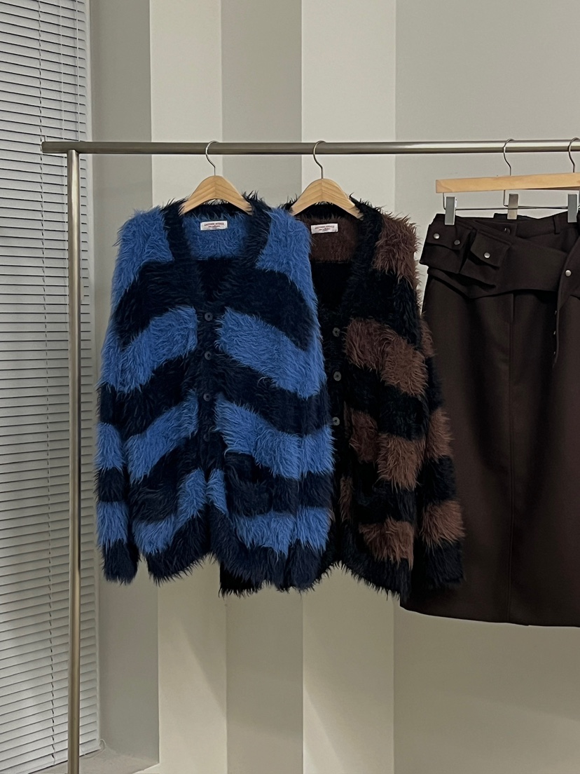 ANOTHER AVENUE東大門㊣實拍女裝新品25秋冬針織衫開衫條紋ANOTHER AVENUE針織衫