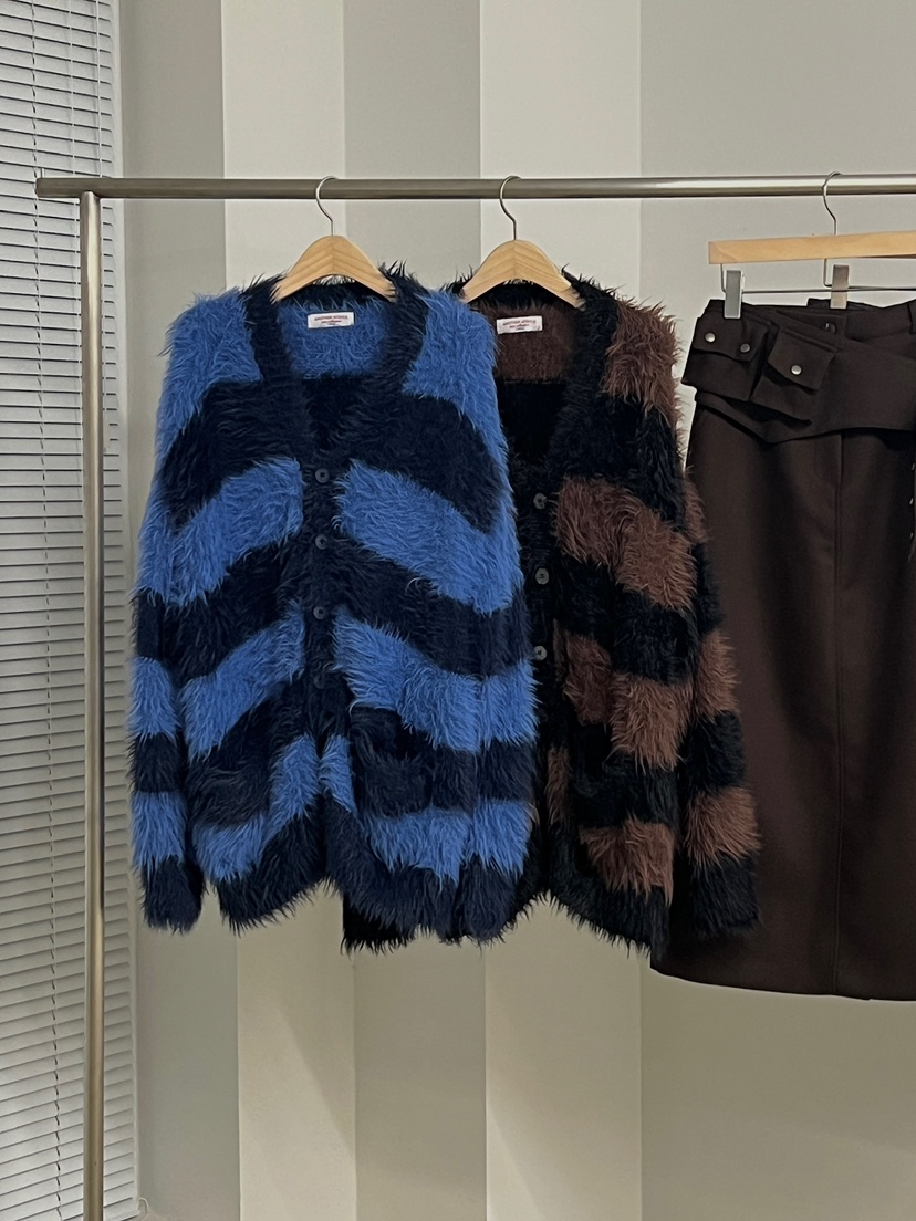 ANOTHER AVENUE東大門㊣實拍女裝新品25秋冬針織衫開衫條紋ANOTHER AVENUE針織衫