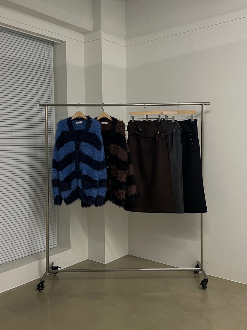 ANOTHER AVENUE東大門㊣實拍女裝新品25秋冬針織衫開衫條紋ANOTHER AVENUE針織衫