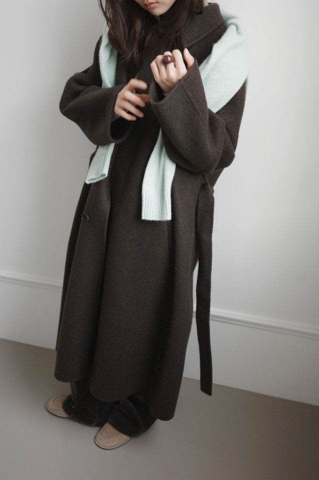 MARE東大門㊣實拍女士新款熱賣休閑職業人氣中長款大衣含腰帶MARE中長款大衣