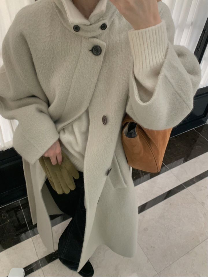 MARE東大門㊣實拍女士新款熱賣休閑職業人氣中長款大衣含腰帶MARE中長款大衣