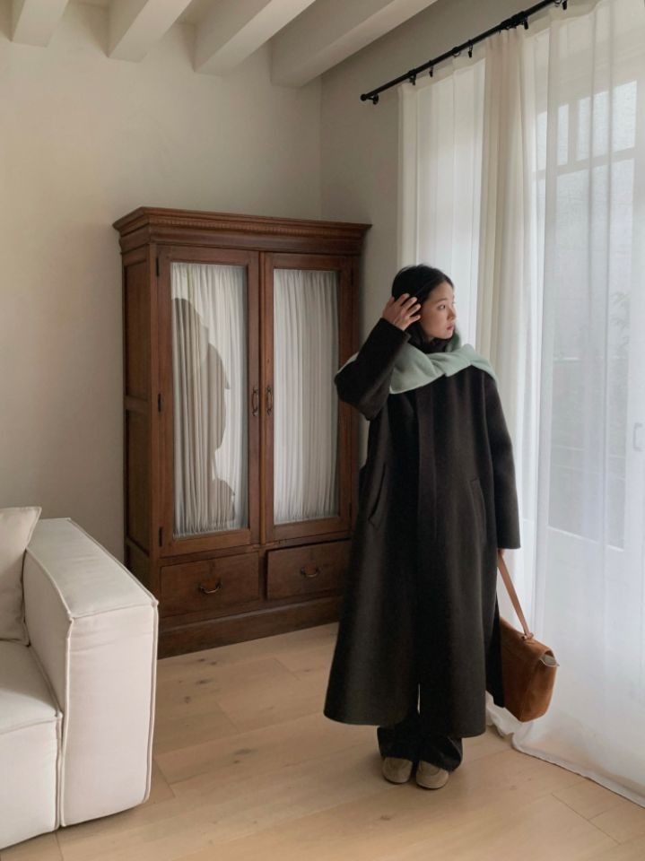 MARE東大門㊣實拍女士新款熱賣休閑職業人氣中長款大衣含腰帶MARE中長款大衣