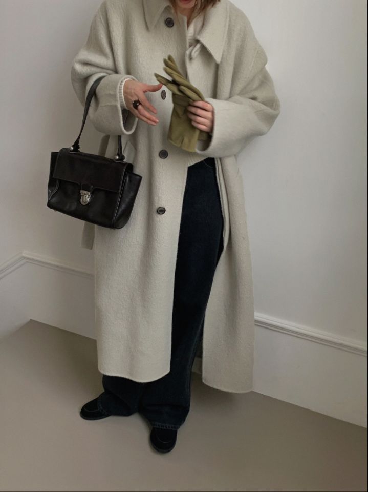 MARE東大門㊣實拍女士新款熱賣休閑職業人氣中長款大衣含腰帶MARE中長款大衣