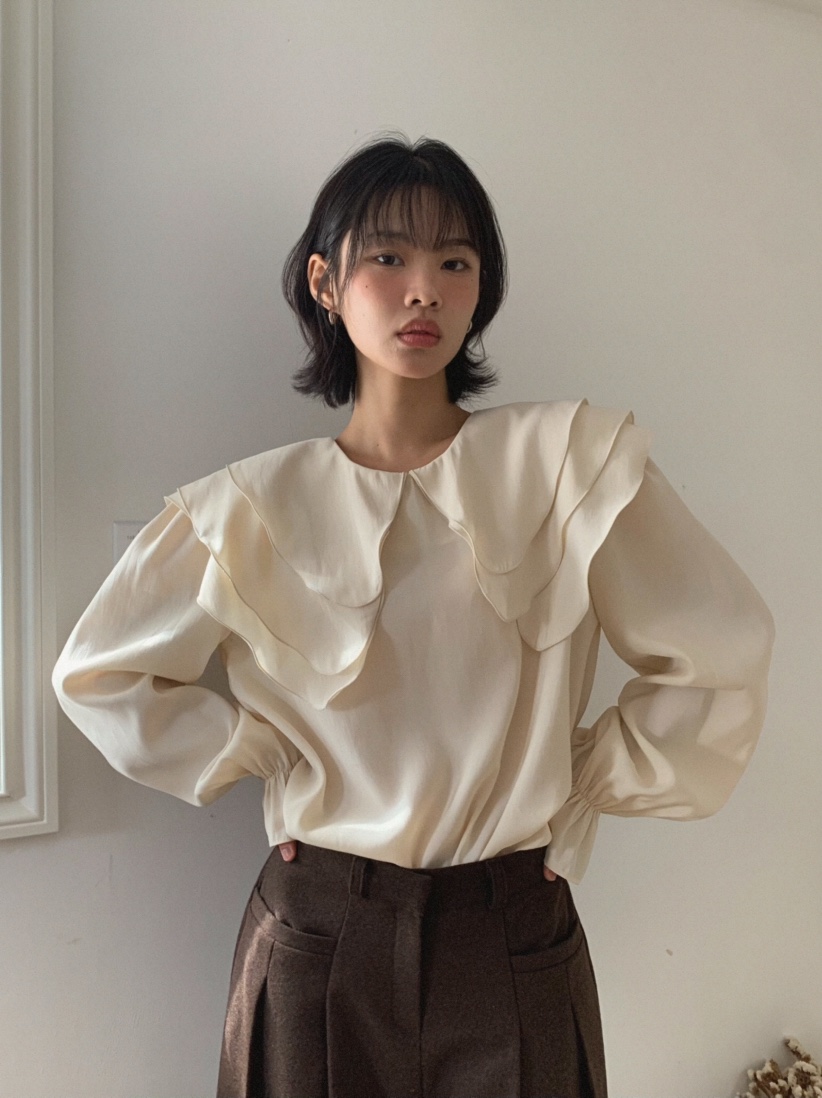 MOSMOS東大門㊣直郵女士新款推薦人氣25秋冬真品襯衫蕾絲衫MOSMOS襯衫/蕾絲衫