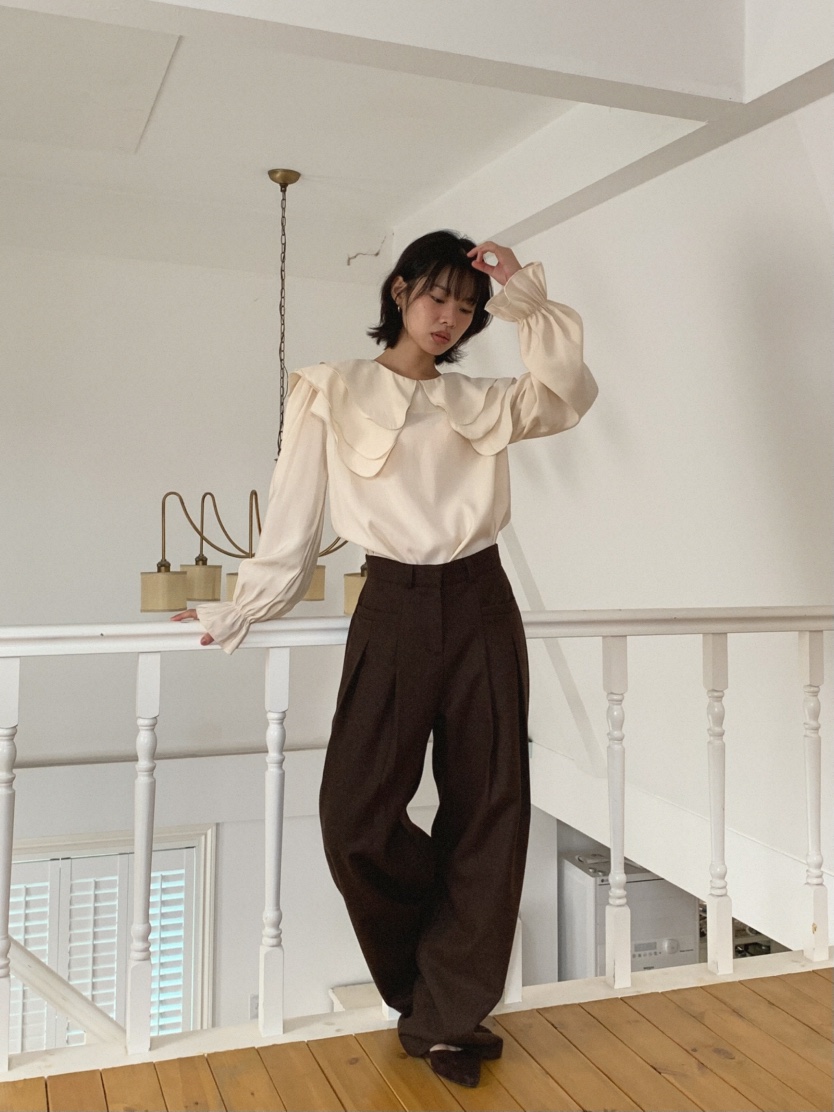 MOSMOS東大門㊣直郵女士新款推薦人氣25秋冬真品襯衫蕾絲衫MOSMOS襯衫/蕾絲衫