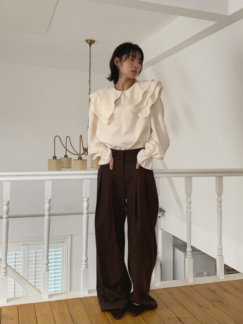 MOSMOS東大門㊣直郵女士新款推薦人氣25秋冬真品襯衫蕾絲衫MOSMOS襯衫/蕾絲衫